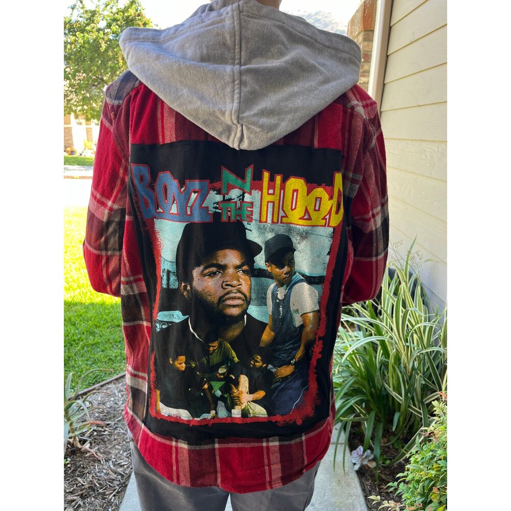 Boys in the Hood Flannel Shirt with hood unisex small